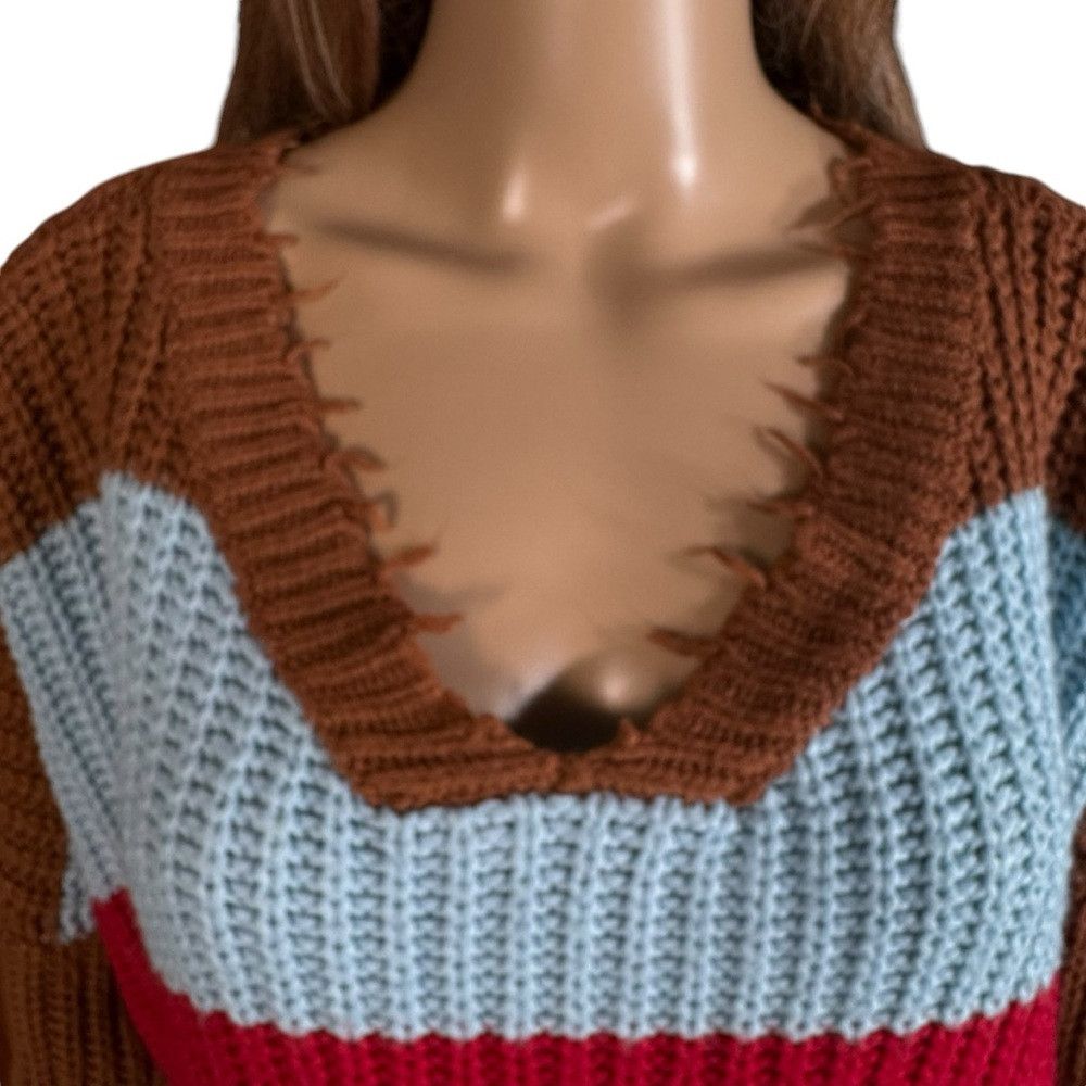 Other Love J Striped Striped Cropped Distressed Sweater Size S Size S / US 4 / IT 40 - 3 Thumbnail