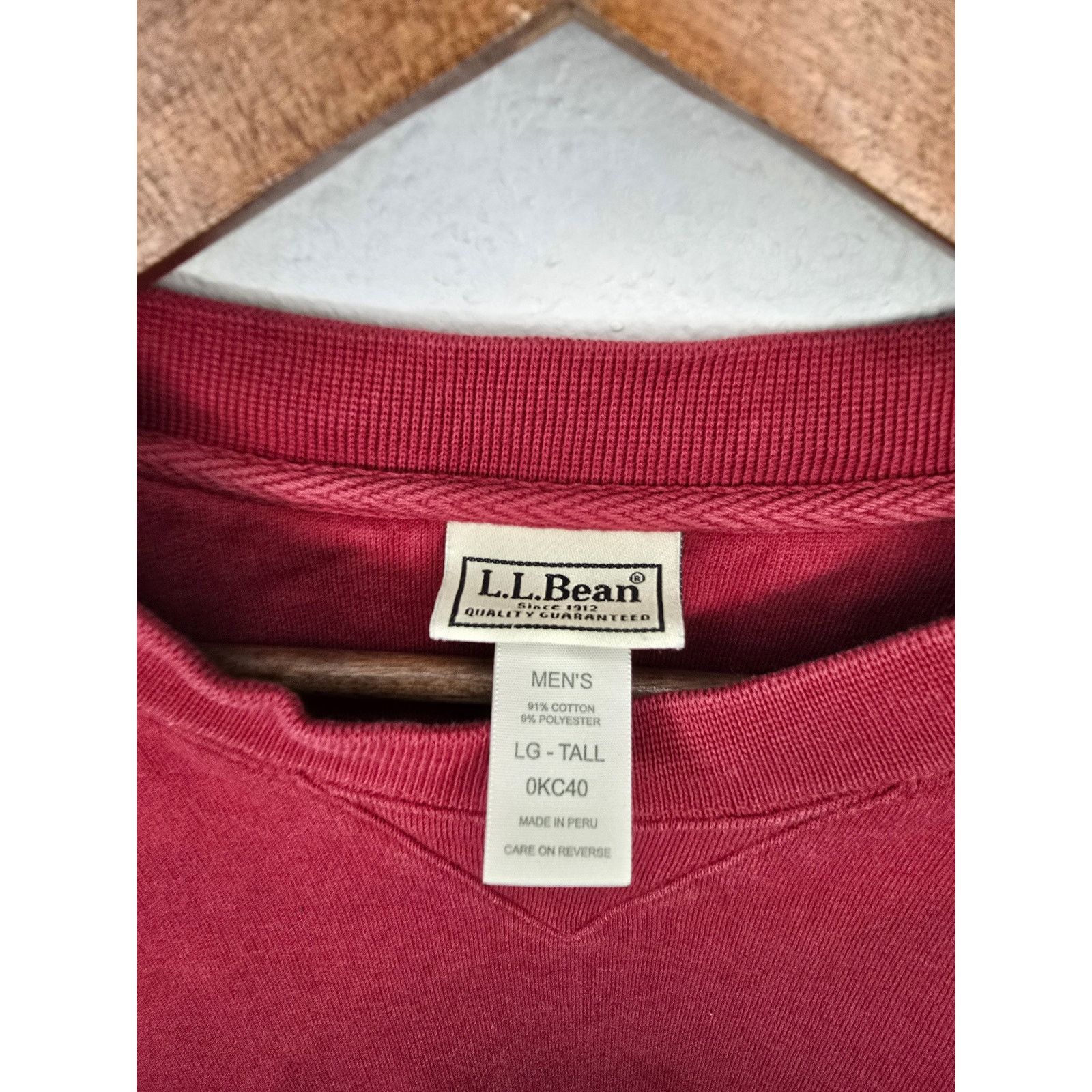 L.L. Bean × Vintage Vintage Blank Crewneck Y2K L.L Bean L Red Plain Sweatshirt Size US L / EU 52-54 / 3 - 6 Thumbnail