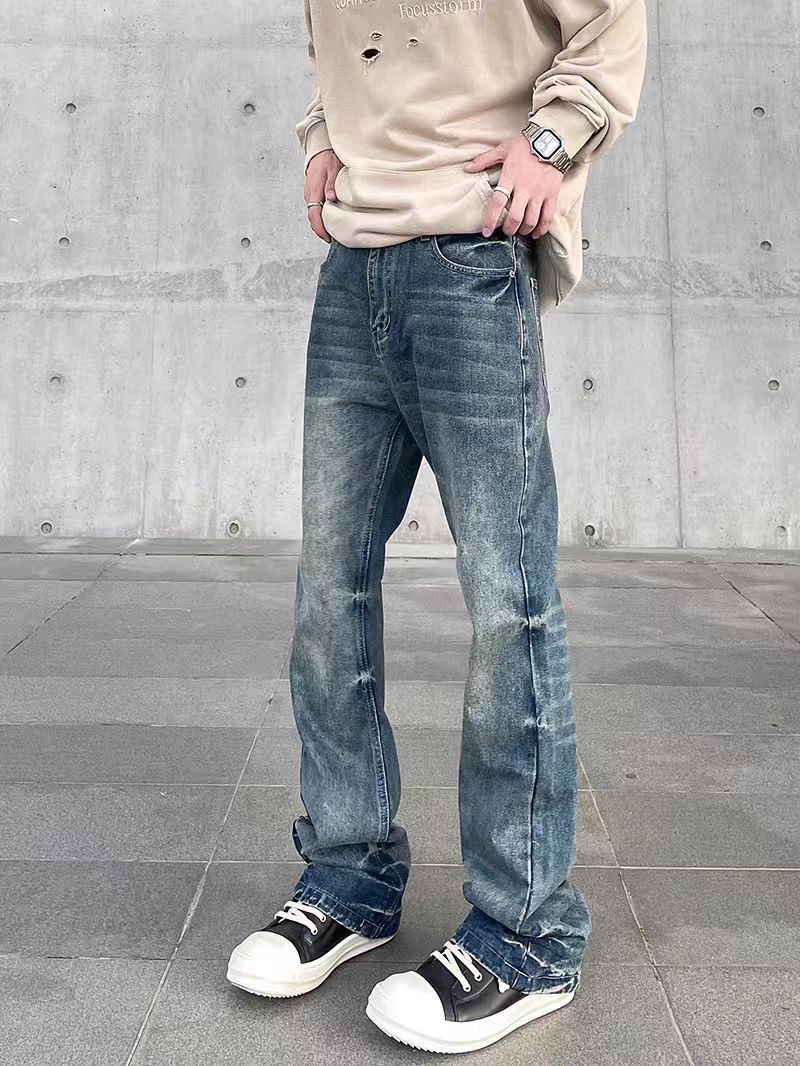 Japanese Brand × Jean Vintage washed straight leg micro flare jeans Size US 34 / EU 50 - 1 Thumbnail