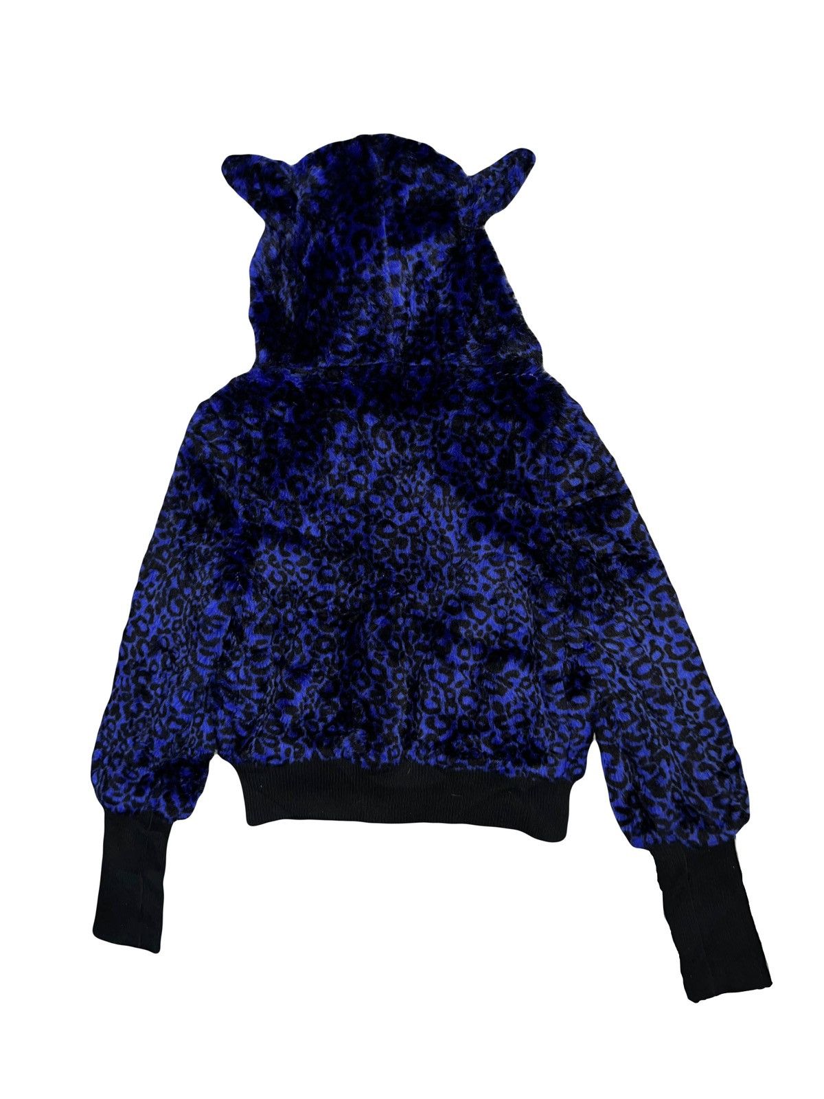 Japanese Brand JSG leopard fur cat ear hoodie zip ★☆ Size ONE SIZE - 2 Thumbnail