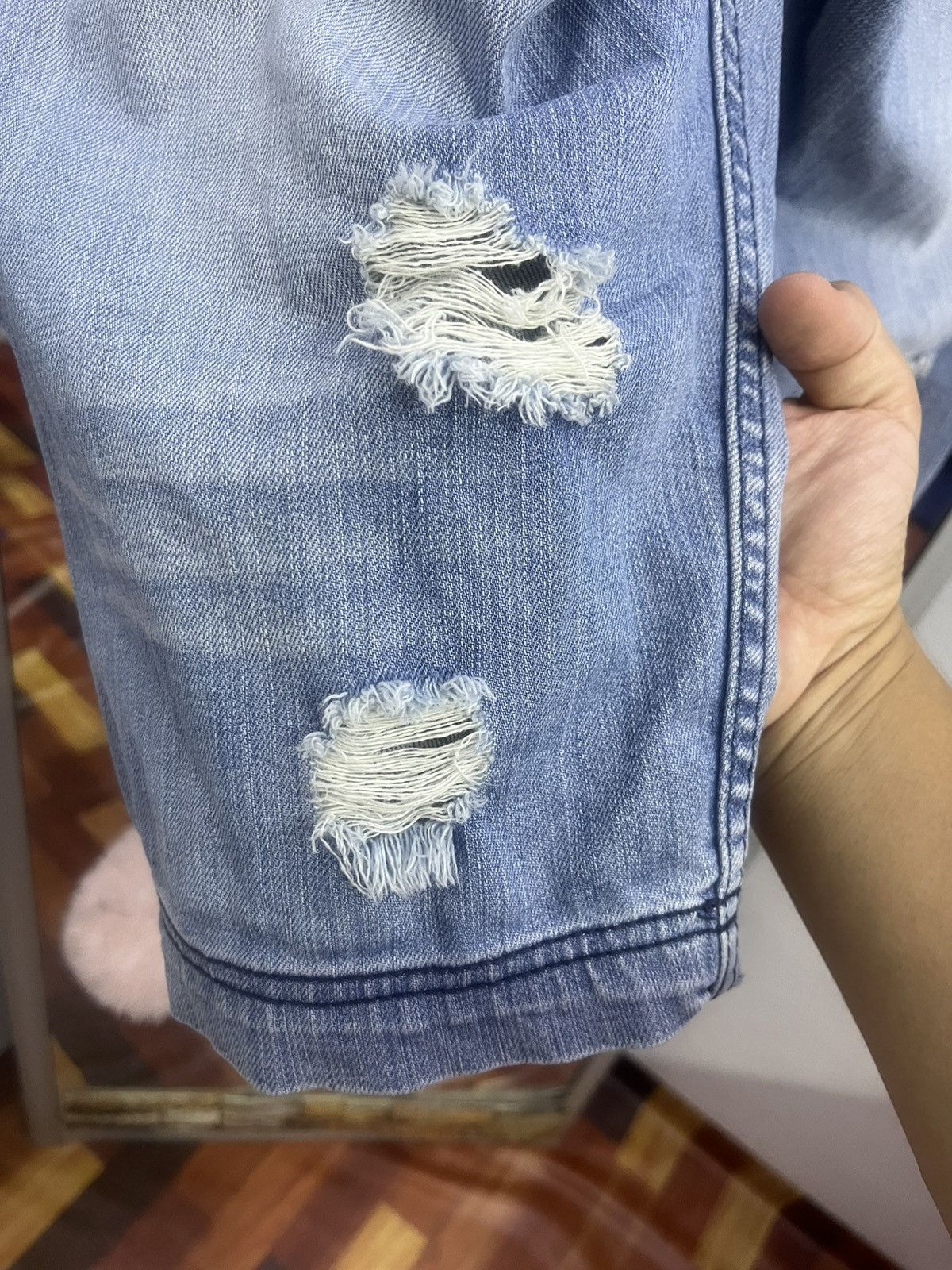 Japanese Brand MCD Hardcore Surf Punk Denim Shorts Distressed Size US 36 / EU 52 - 16 Thumbnail