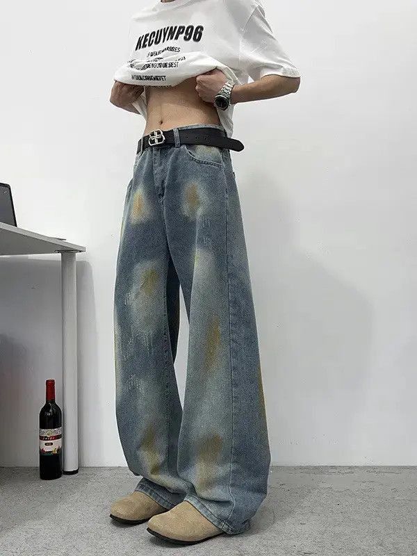Japanese Brand Retro loose straight leg high street jeans Size US 32 / EU 48 - 3 Thumbnail