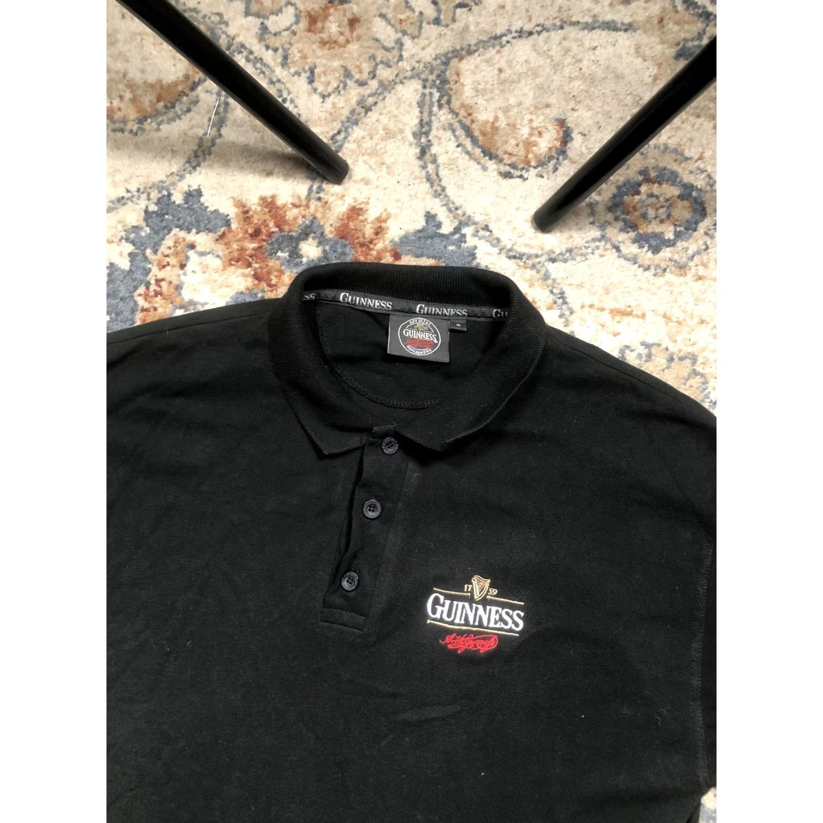 Vintage Guinness Polo Shirt Mens XL Black Short Sleeve Logo Harp Official Merchandise Polo Shirt Size US XL / EU 56 / 4 - 6 Thumbnail