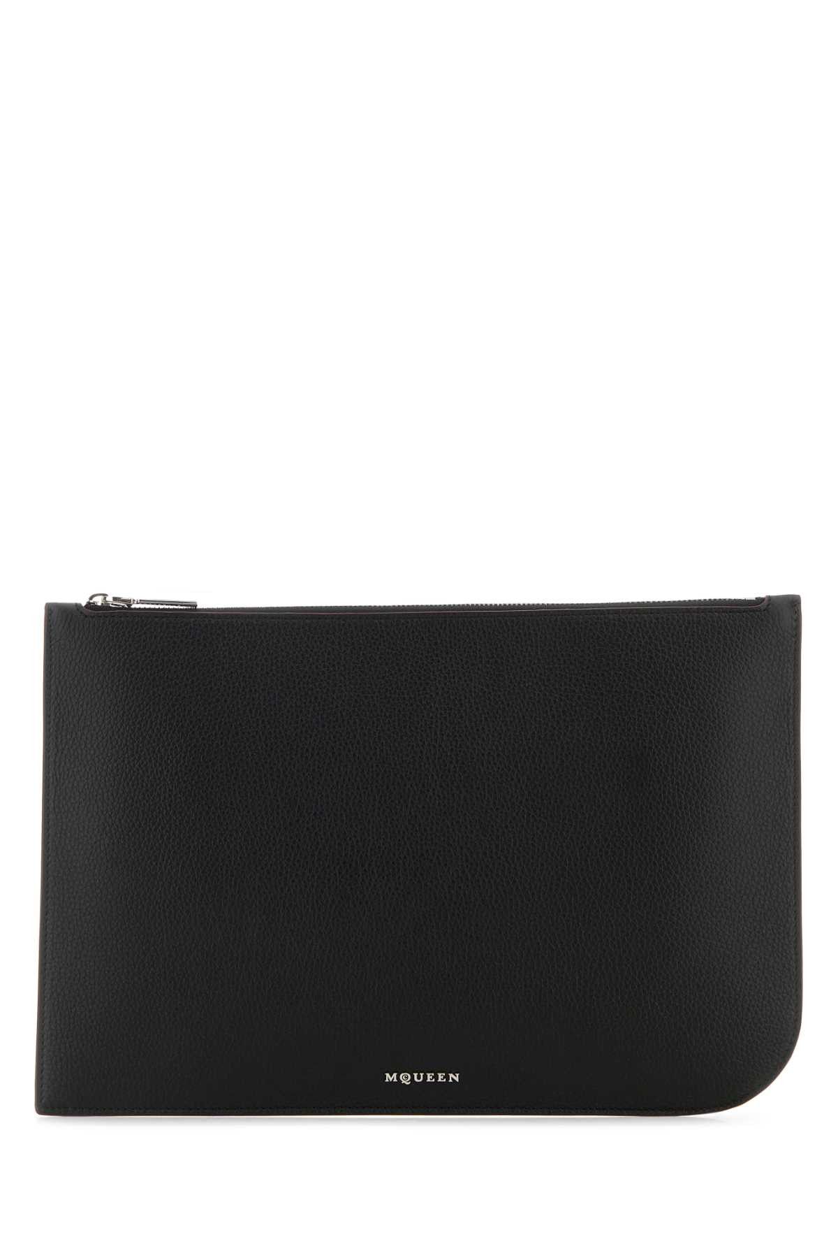 Black Leather Large Sling Pouch