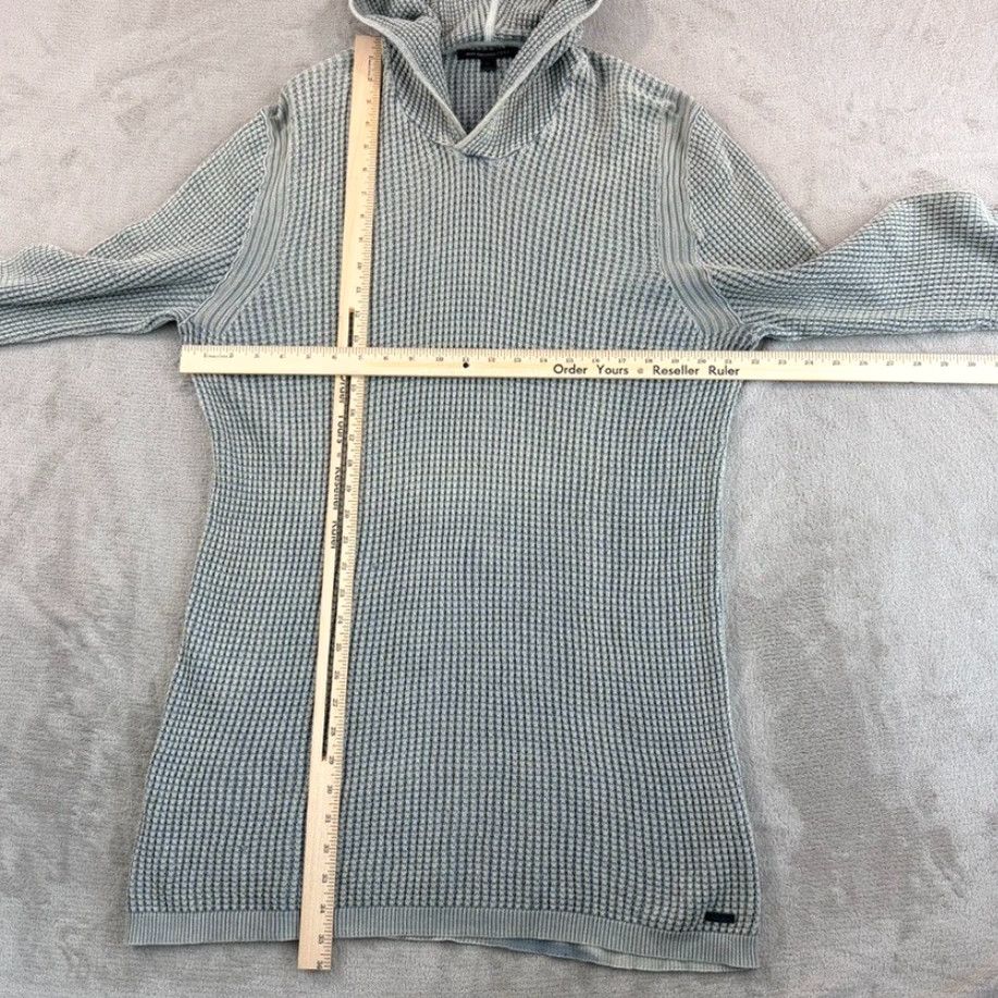 John Varvatos John Varvatos USA Argento Waffle Knit Hoodie Men XL Grey Long Sleeve Pullover Size US XL / EU 56 / 4 - 6 Thumbnail