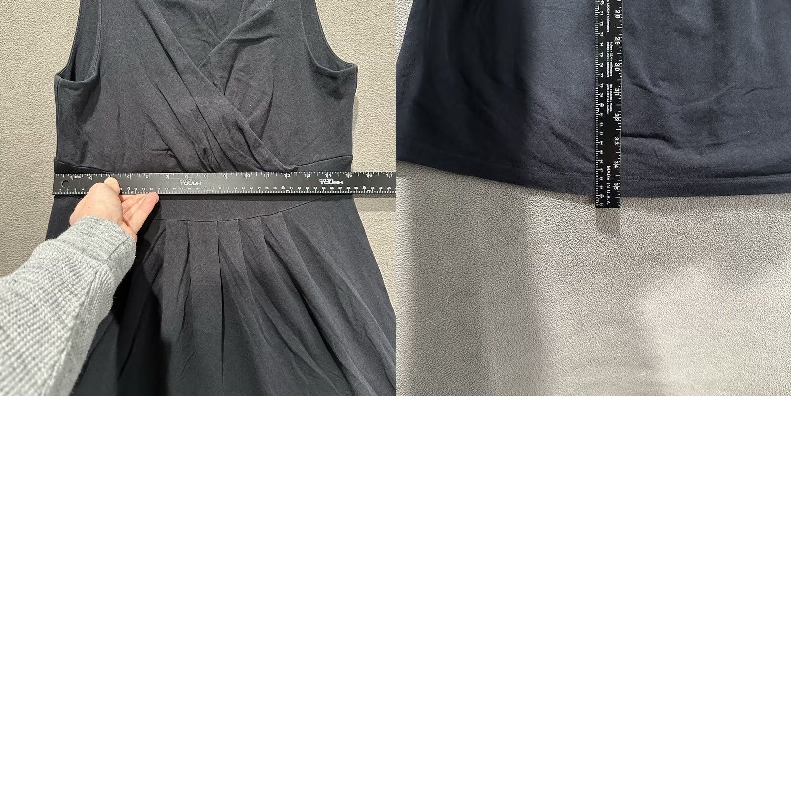 Lands' End Lands End Dress Womens S Black Fit Flare Sleeveless Rayon Surplice V-Neck Casual Size S / US 4 / IT 40 - 9 Thumbnail