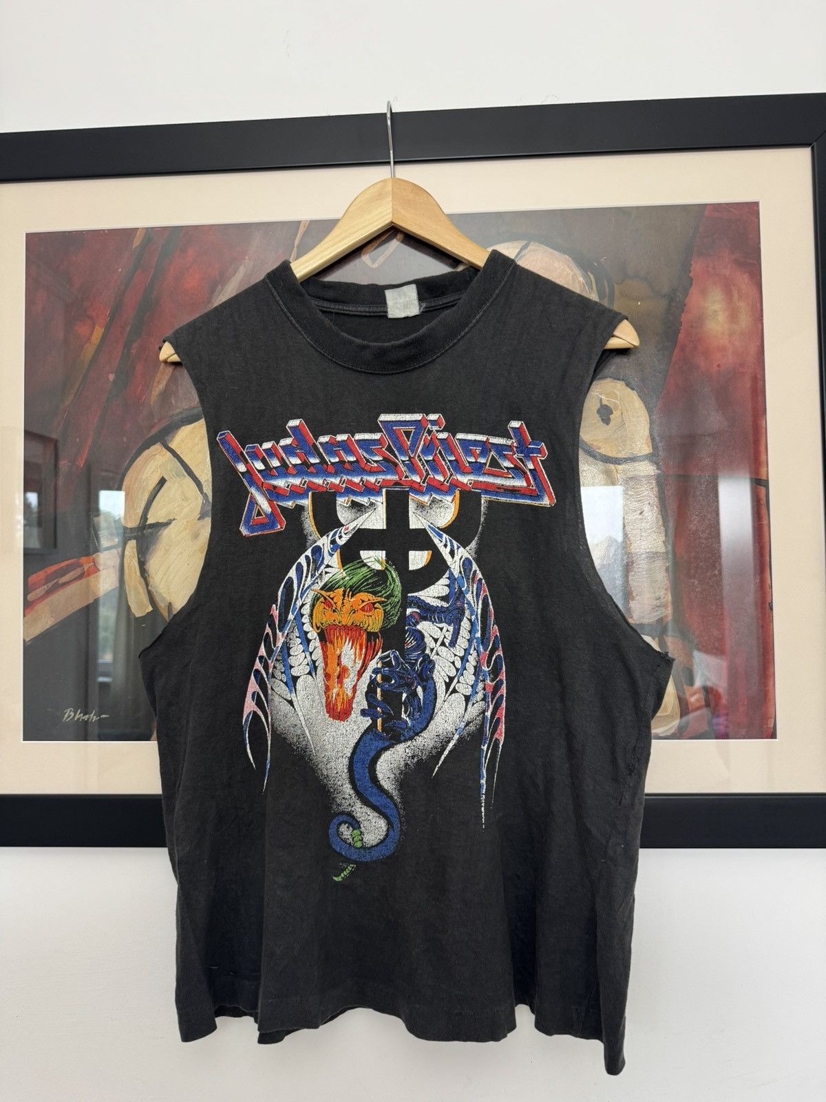 Band Tees Judas Priest Vintage 90s Distressed Sleeveless Tee Band Tour Size US L / EU 52-54 / 3 - 1 Thumbnail
