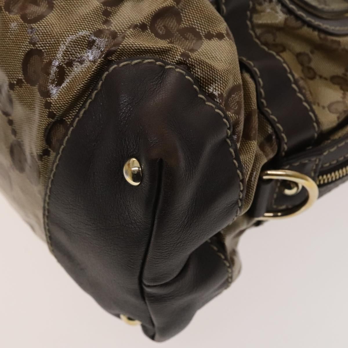 Gucci GUCCI GG Crystal Hand Bag Coated Canvas Brown Gold Size ONE SIZE - 12 Thumbnail