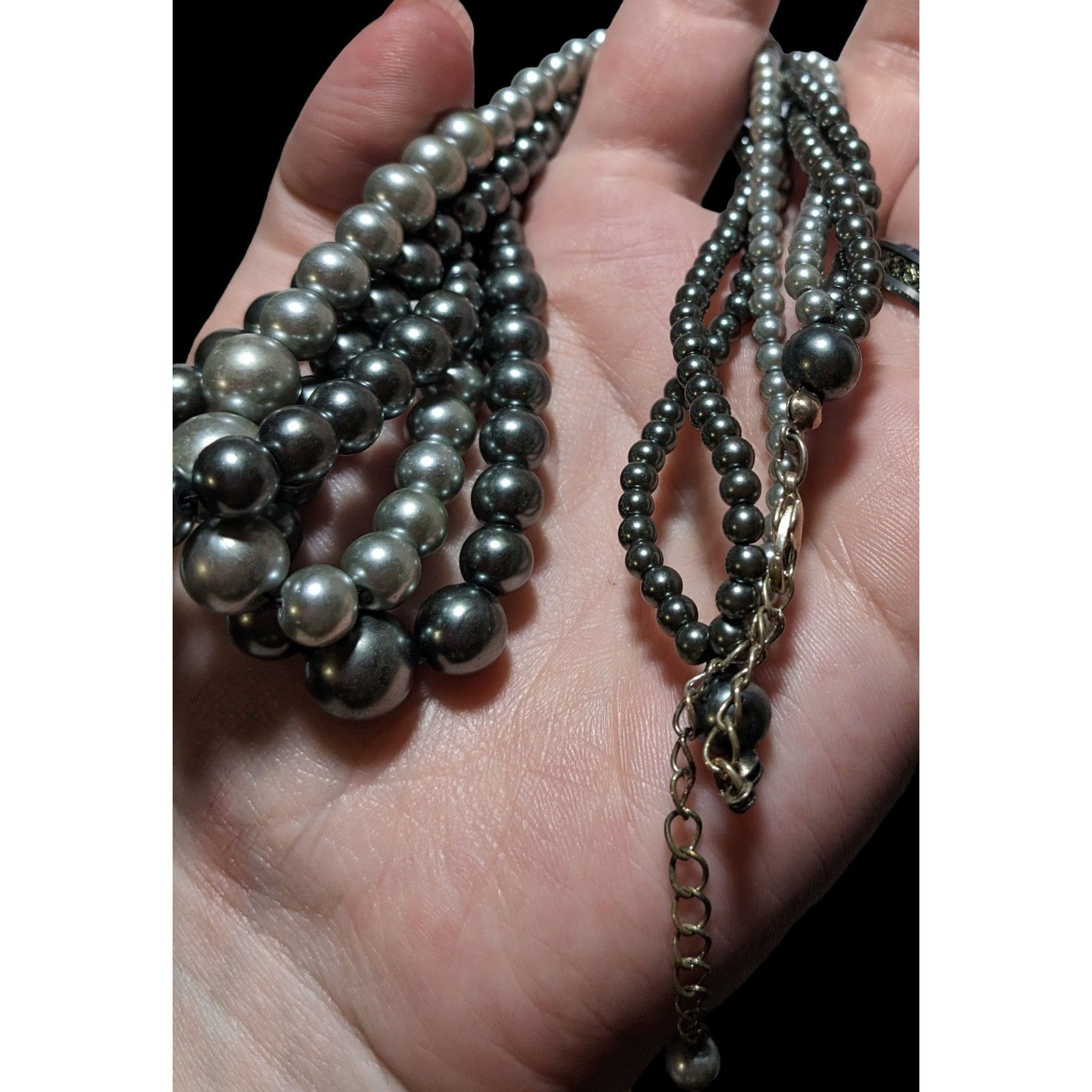 Other Silver Twisted Pearl Necklace Size ONE SIZE - 2 Thumbnail