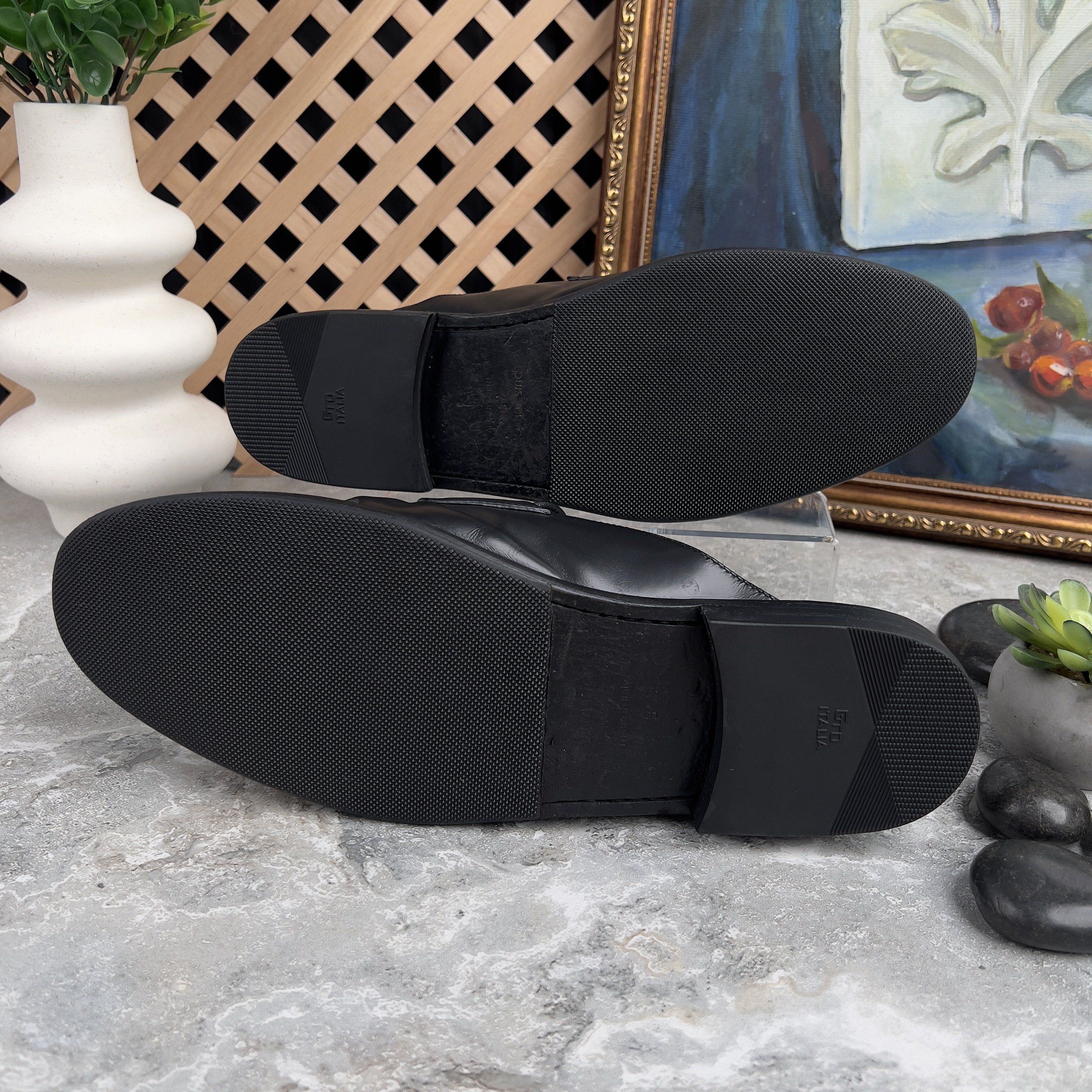 Louis Vuitton Major Open Back Loafers Mules Black Glazed Leather Size US 10 / EU 43 - 10 Thumbnail