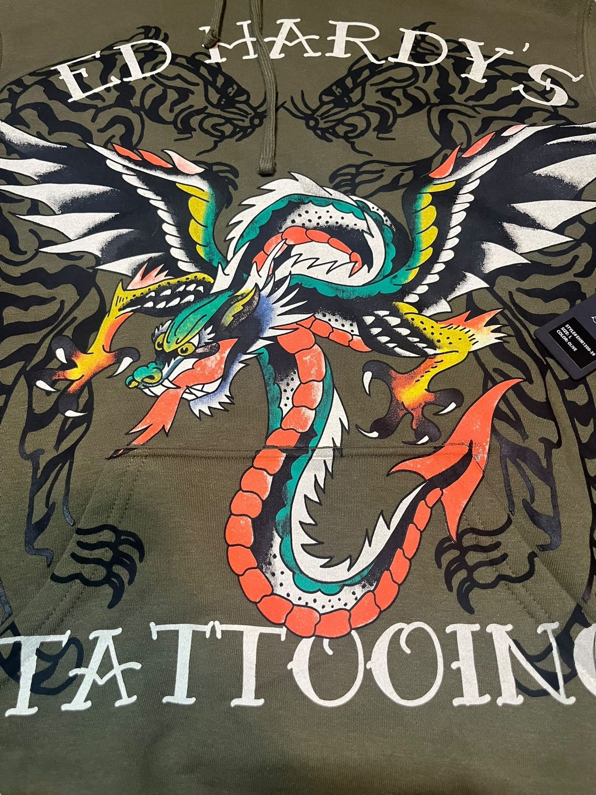 Ed Hardy × Japanese Brand Rare Ed Hary Tattoo Graphic Print Hoodie Brand New Size US L / EU 52-54 / 3 - 2 Thumbnail