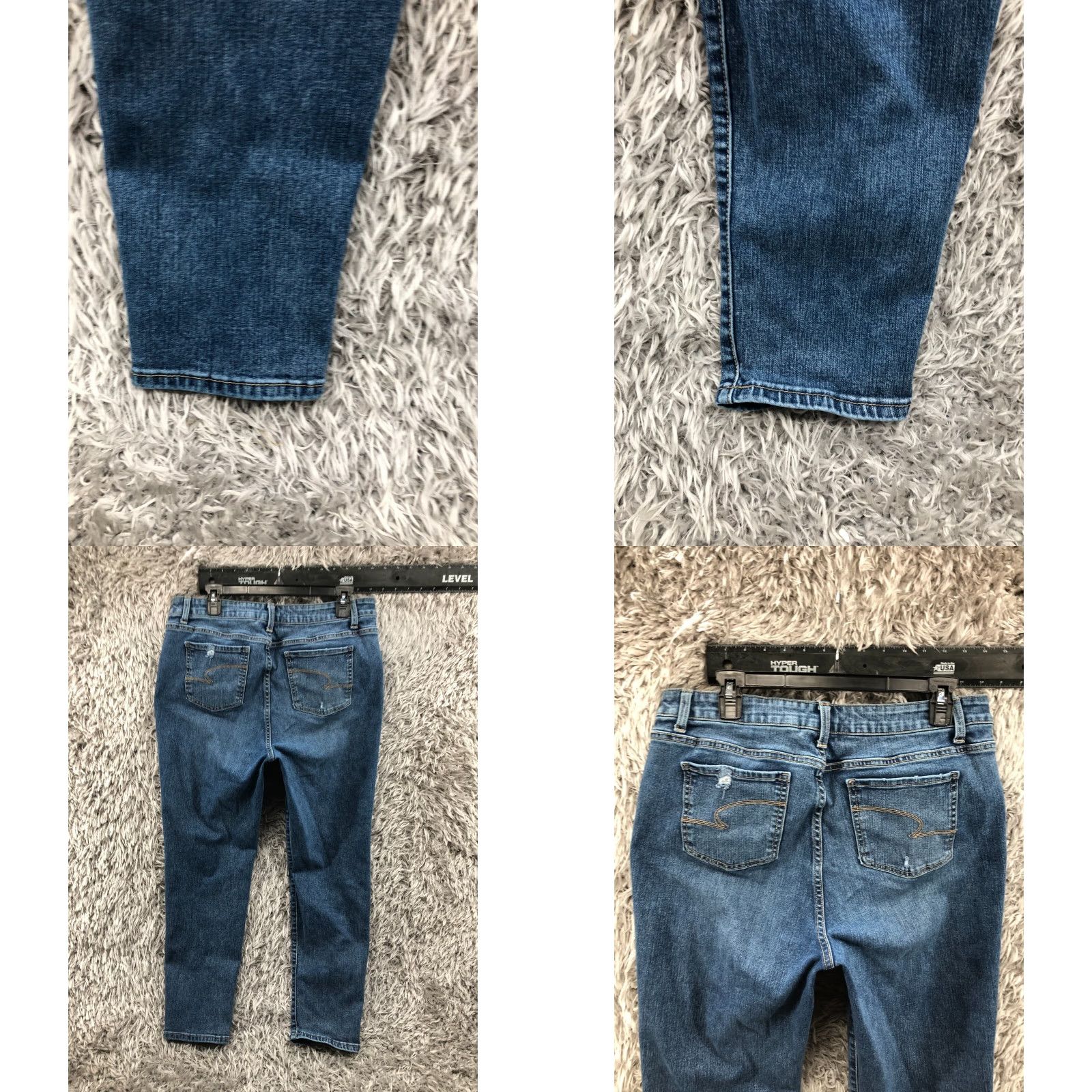 Vintage Time and TRU High Rise Skinny Jeans Plus Size 18 Womens Medium Wash Blue Denim 5-Pocket Design Zip Button Zipper Belt Loops Cotton Vintage No Size 40" / US 18 - 8 Thumbnail