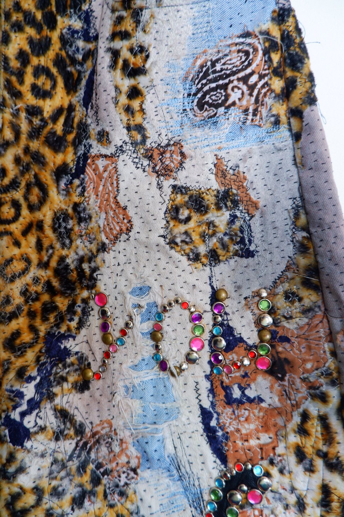 Japanese Brand 1/1 Proleta Re Art Inspired Leopard Sashiko Boro Jorts Size US 34 / EU 50 - 6 Thumbnail
