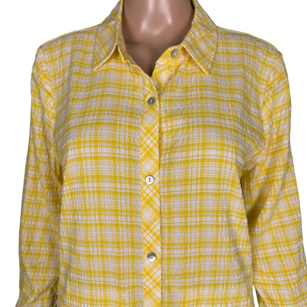 Other New Susan Graver Yarn Dyed Button Front Yellow Plaid Shirt Size S / US 4 / IT 40 - 9 Thumbnail
