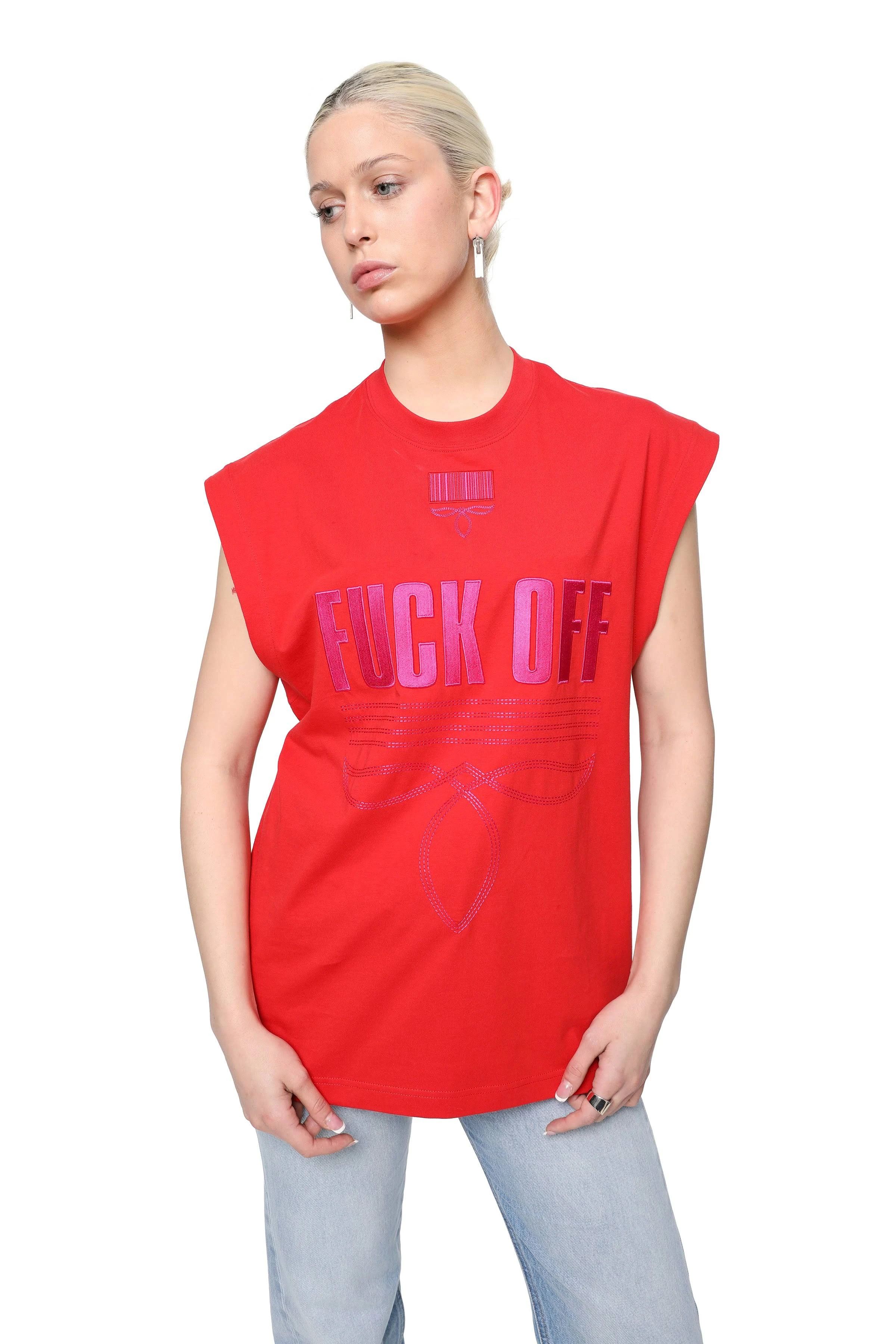 Vetements VTMNTS Red Embroidered College Logo Tank Top Size XS / US 0-2 / IT 36-38 - 4 Thumbnail