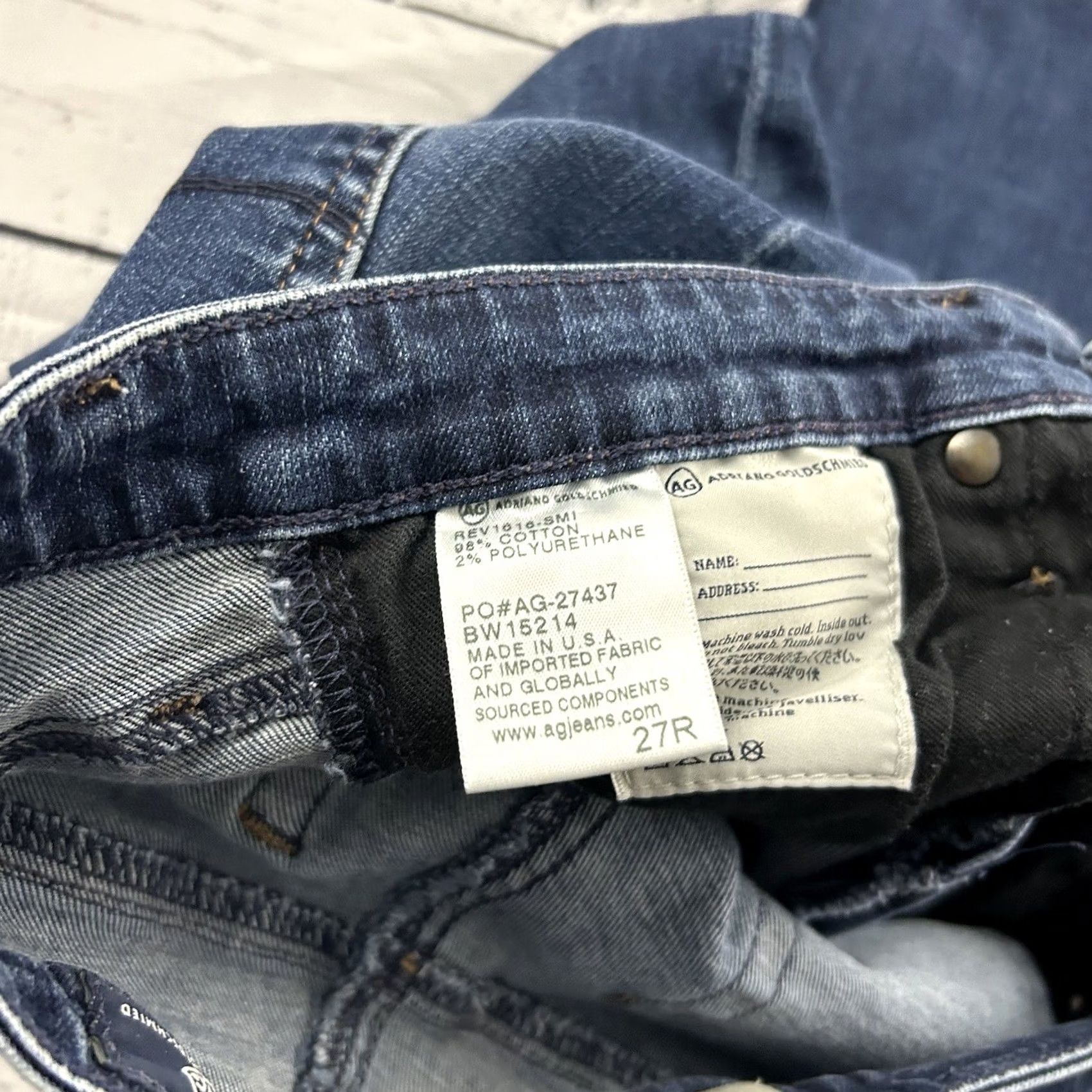 Denime Adriano Goldschmied AD The Harper Skinny Medium Wash Denim Blue Jeans Women's 27 Size 27" / US 4 / IT 40 - 4 Thumbnail