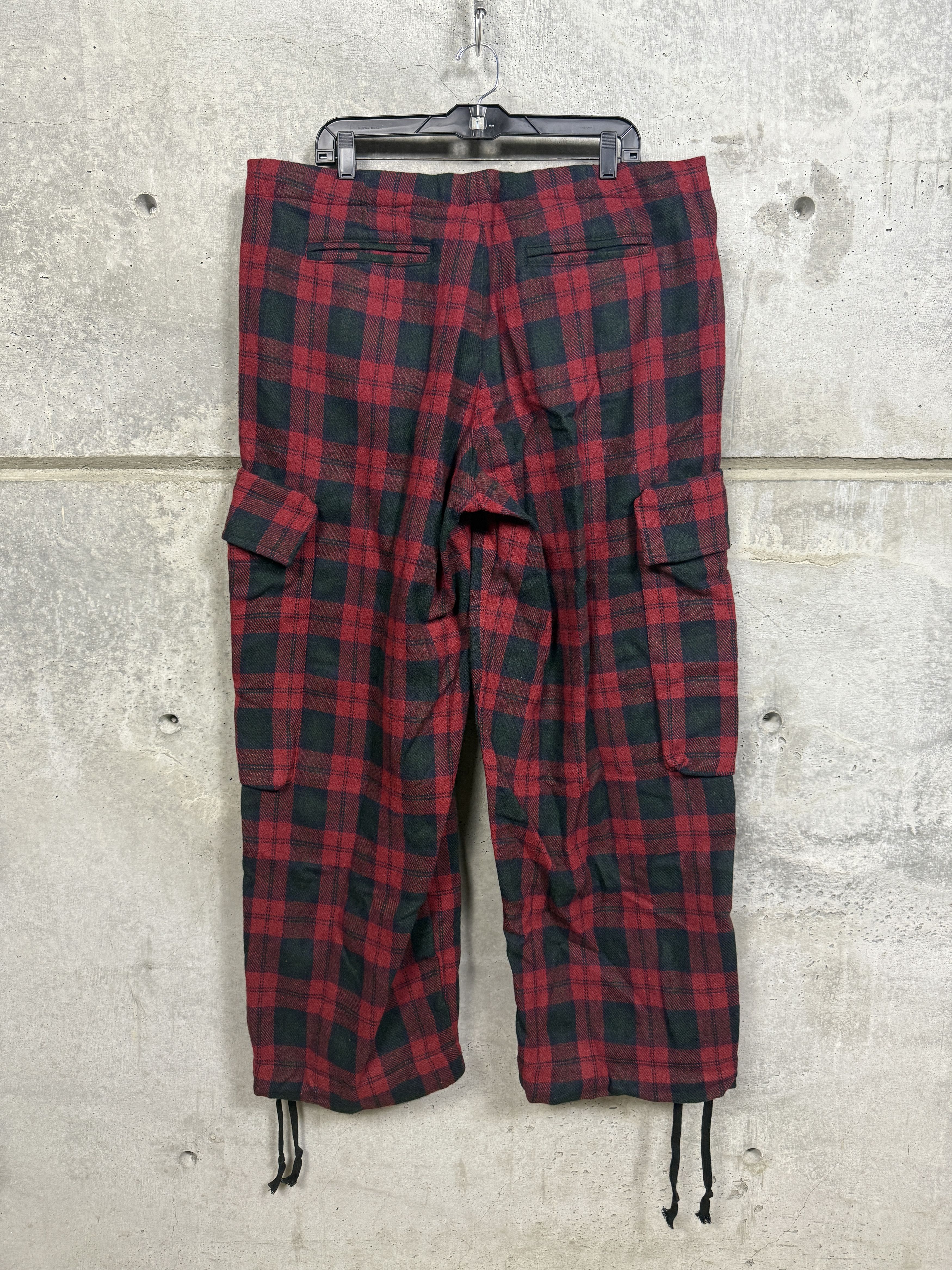 Greg Lauren $1050 Greg Lauren Wide Leg Red Plaid Pants Size US 36 / EU 52 - 2 Thumbnail