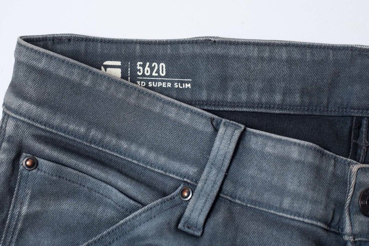 G-Star G-STAR RAW Mens 5620 3D Super Slim W34 L34 Gray Biker Denim Size US 34 / EU 50 - 3 Thumbnail