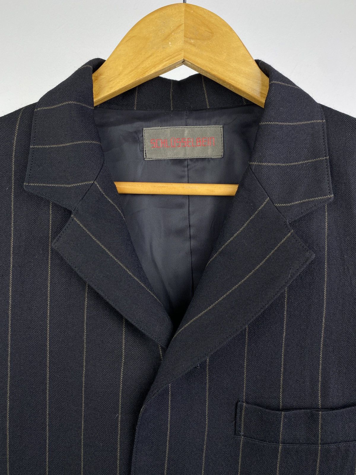 Yohji Yamamoto 80’s Schlüsselbein by Yohji Yamamoto Pinstripe Rayon Jacket Size US M / EU 48-50 / 2 - 8 Thumbnail
