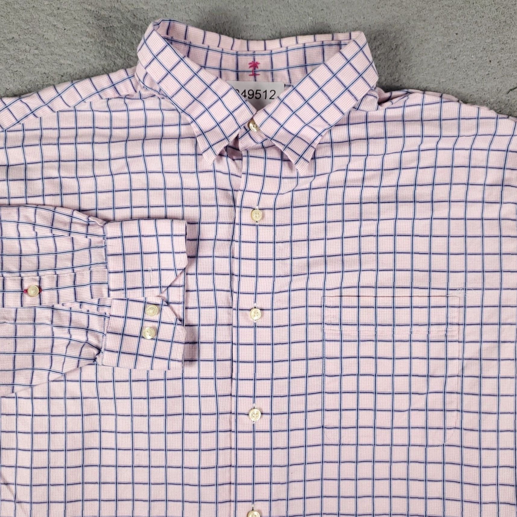 Tommy Bahama Tommy Bahama Shirt Mens 17 Pink Check Dress Button Up Long Sleeve Collared 100% Cotton Regular Size 46R - 2 Thumbnail