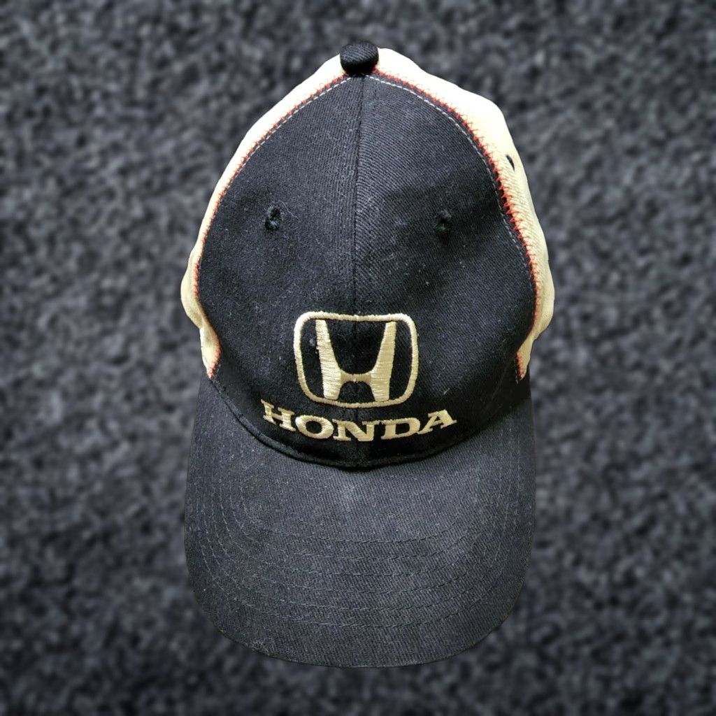 Honda Honda H Logo Embroidered Flex Fitted Cap Hat Colorblock Men's One Size Black Baseball Cap Size ONE SIZE - 1 Thumbnail