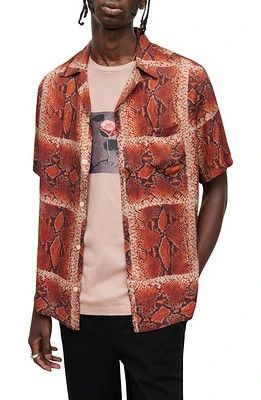Allsaints Allsaints EXO Snakeskin Printed Open Collar Viscose Shirt Size US S / EU 44-46 / 1 - 1 Thumbnail