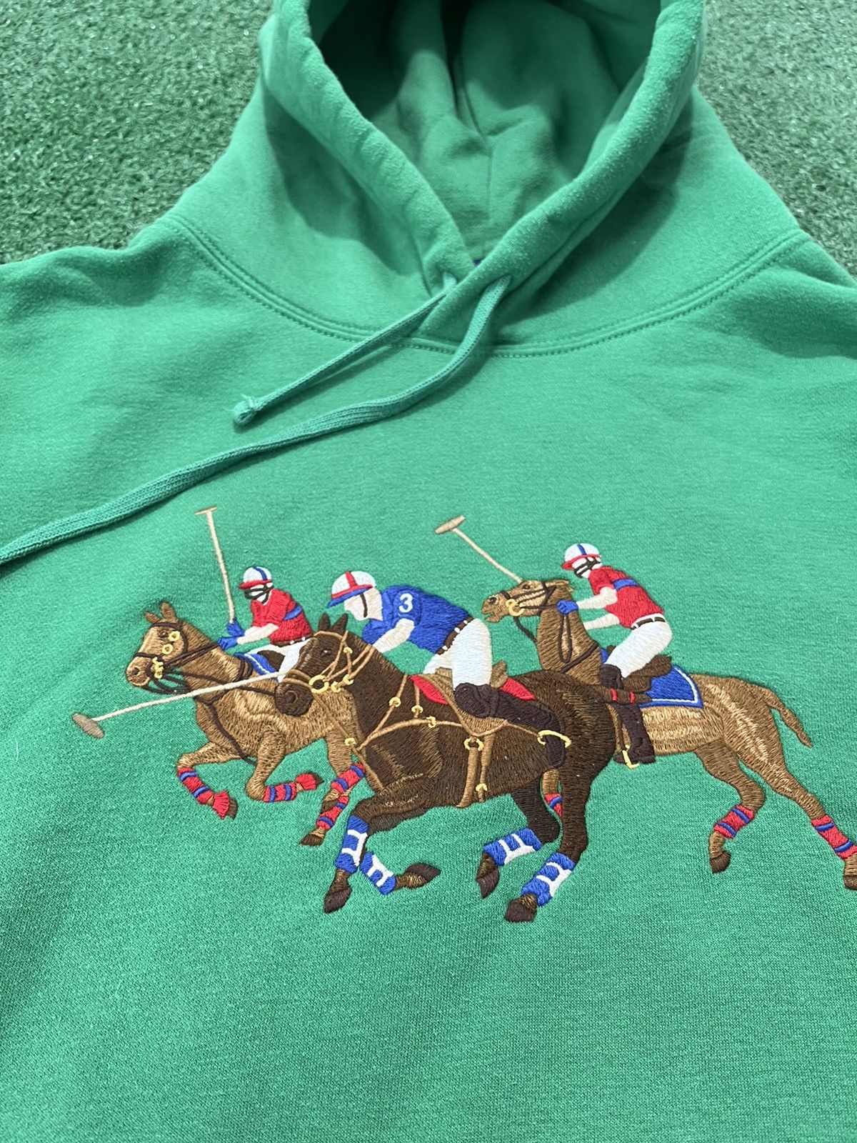 Polo Ralph Lauren Polo Ralph Lauren Hoodie Triple Pony Green Size US L / EU 52-54 / 3 - 4 Thumbnail