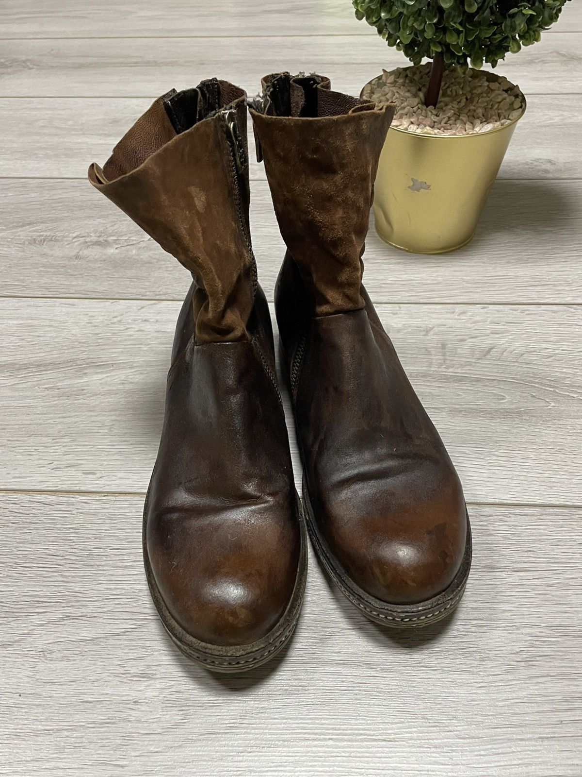 A.S.98 AS98 stitched engineered leather zip high boots eb0 Size US 9 / IT 39 - 13 Thumbnail