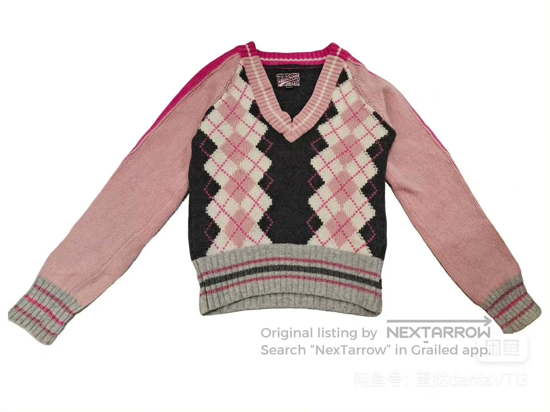 Miss Sixty Miss Sixty Pink Gray Argyle V. Size M / US 6-8 / IT 42-44 - 1 Thumbnail