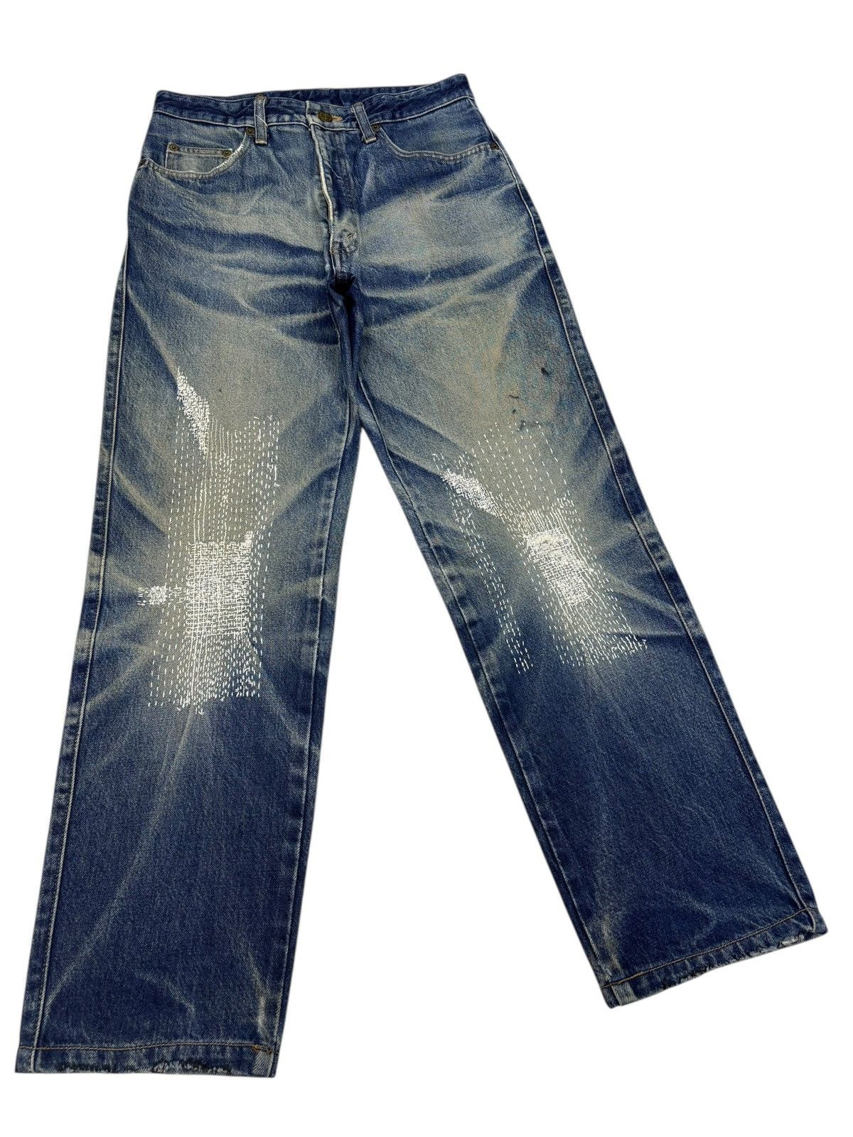 Kapital 🔥VINTAGE BOBSON JAPAN SASHIKO STITCH DENIM JEANS Size US 30 / EU 46 - 3 Thumbnail