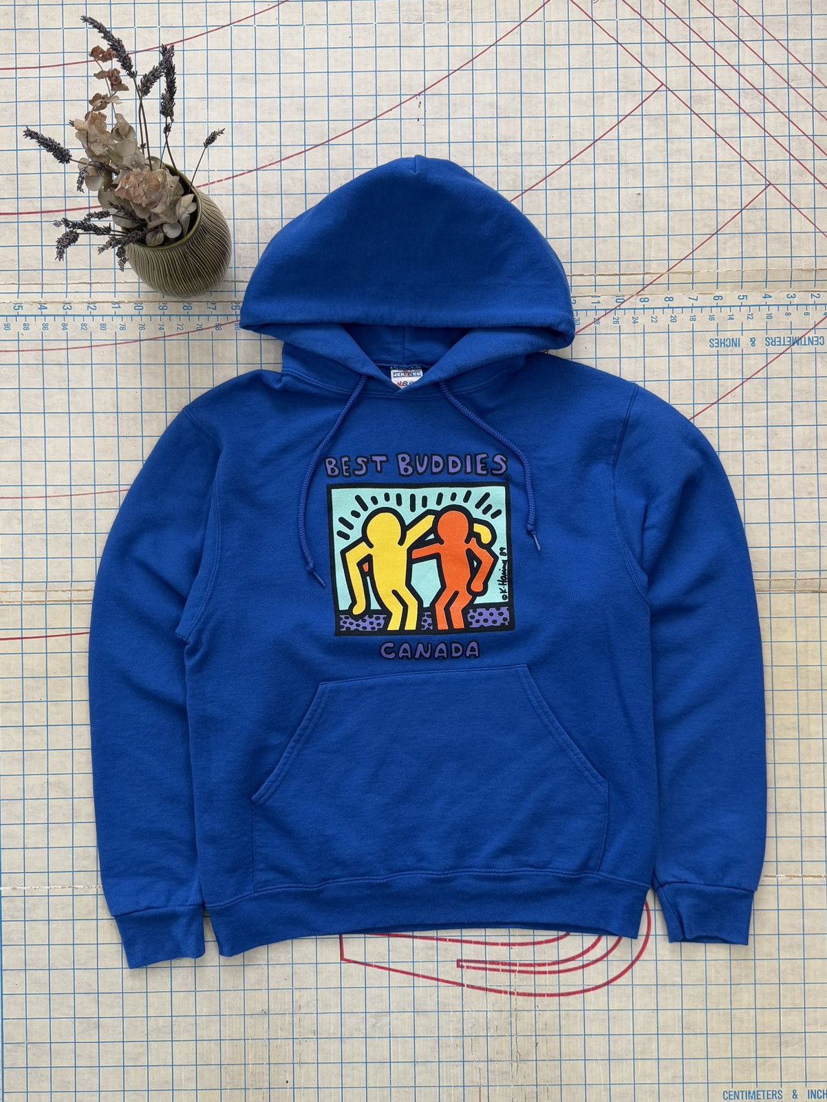 Keith Haring × Vintage Keith Haring Best Buddies Canada Hoodie Blue Size Small Size US S / EU 44-46 / 1 - 3 Thumbnail