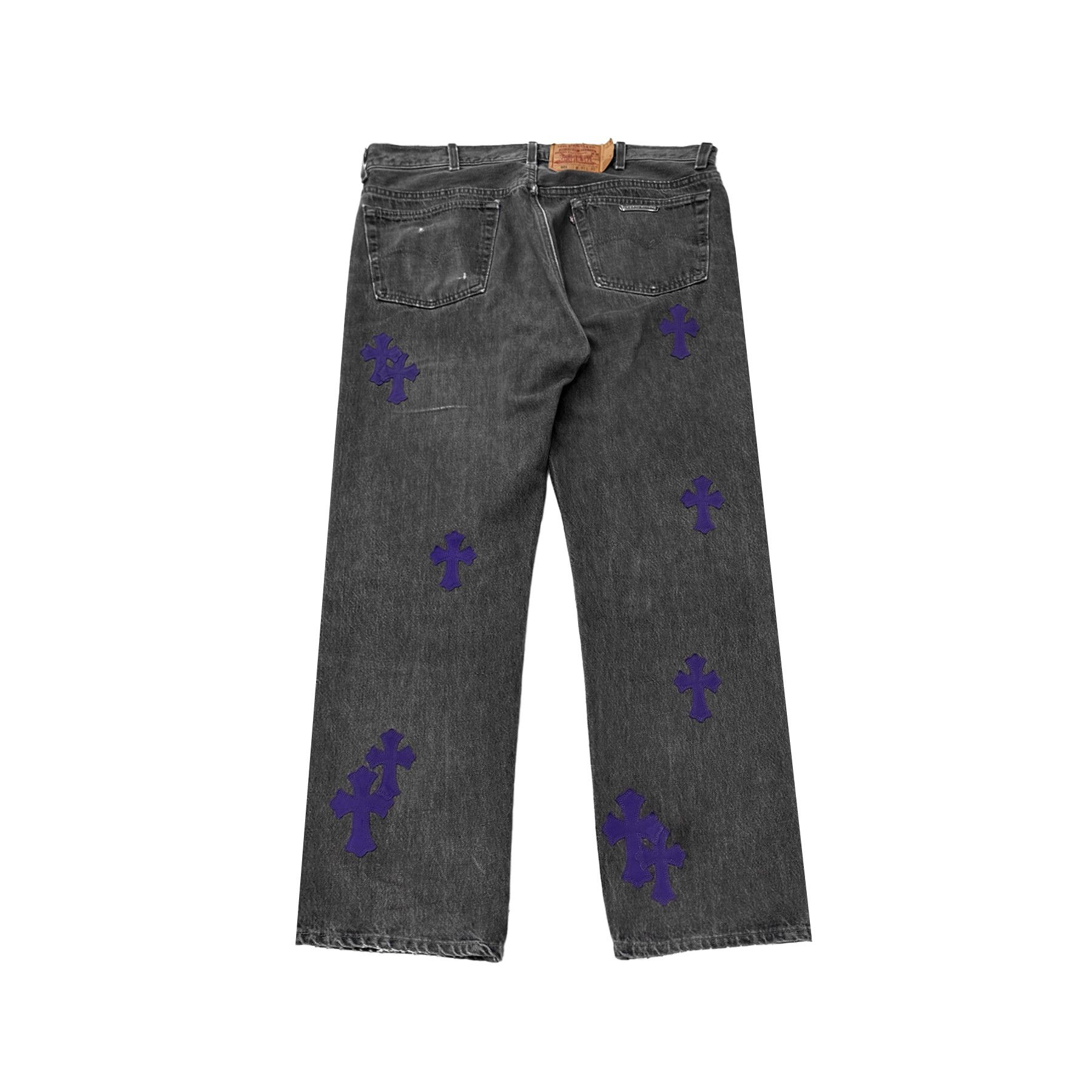 Chrome Hearts Chrome Hearts Levi's 501 Purple Cross Patch Jeans Size US 38 / EU 54 - 2 Thumbnail