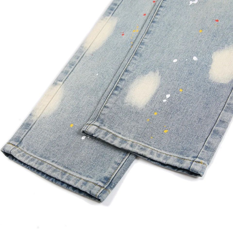 Japanese Brand × Vintage Street Jeans Men Y2k Baggy Splash-ink Size US 33 - 5 Thumbnail