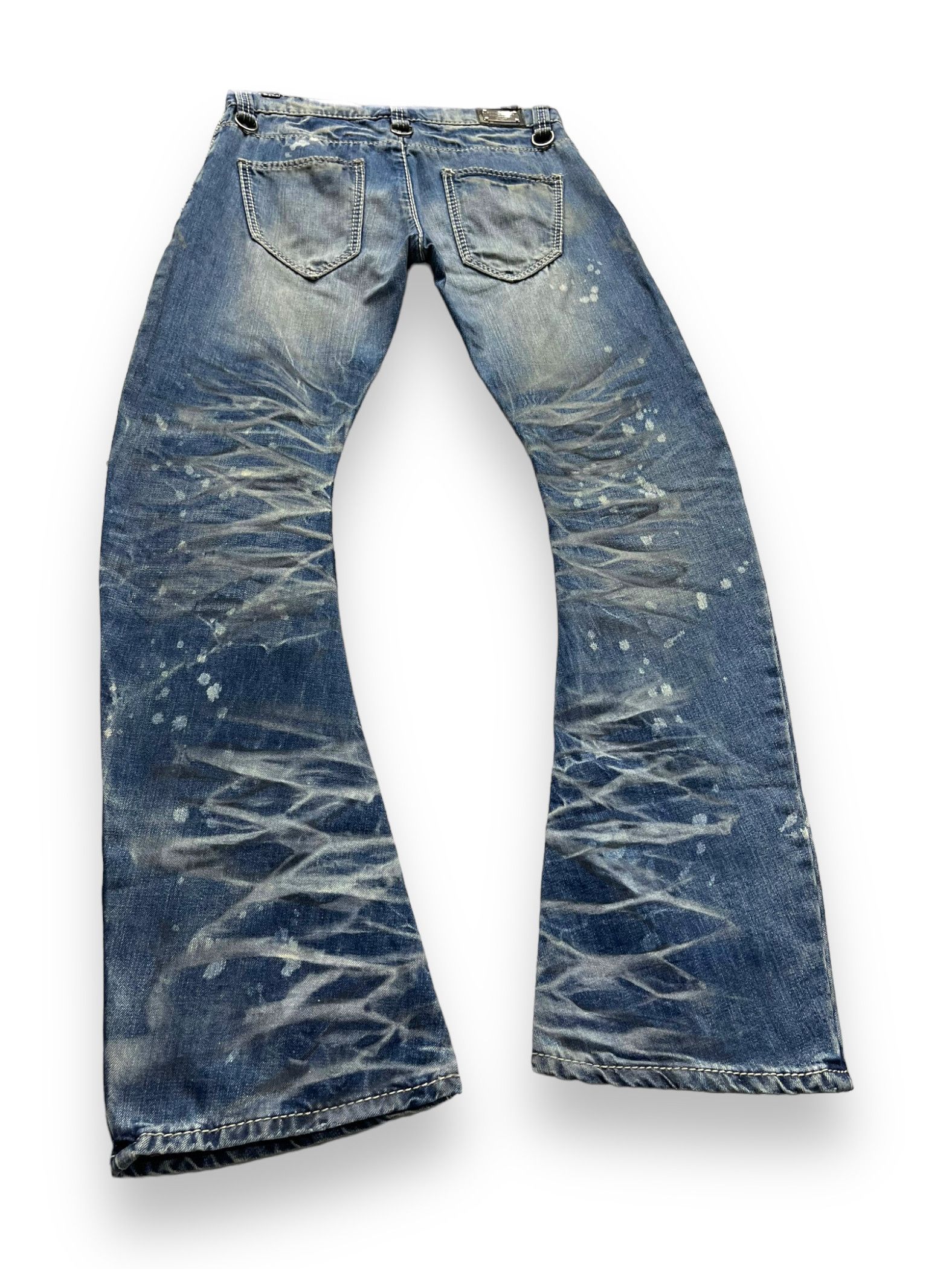 BUFFALO BOBS 🔥PUNK Curve Leg FLARE💥Mudsplash Clawmark Playboy Denim Size US 31 - 7 Thumbnail