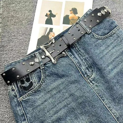Japanese Brand Furuya x Fuji Rock punk style genuine leather belt Size 32 - 5 Thumbnail