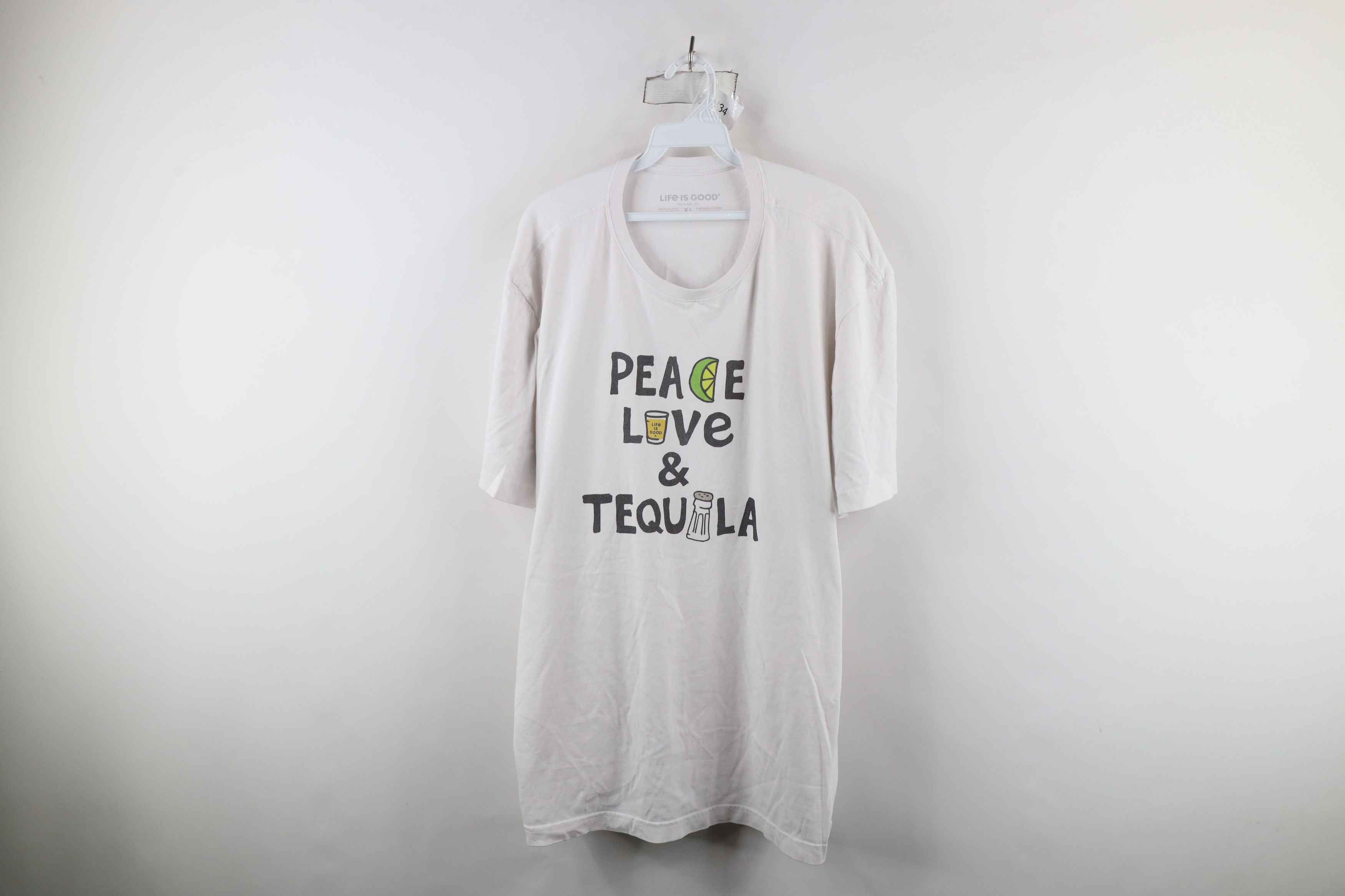 Life is Good × Vintage Life Is Good Crusher Tee Love and Tequila T-Shirt White Size US XXL / EU 58 / 5 - 1 Thumbnail