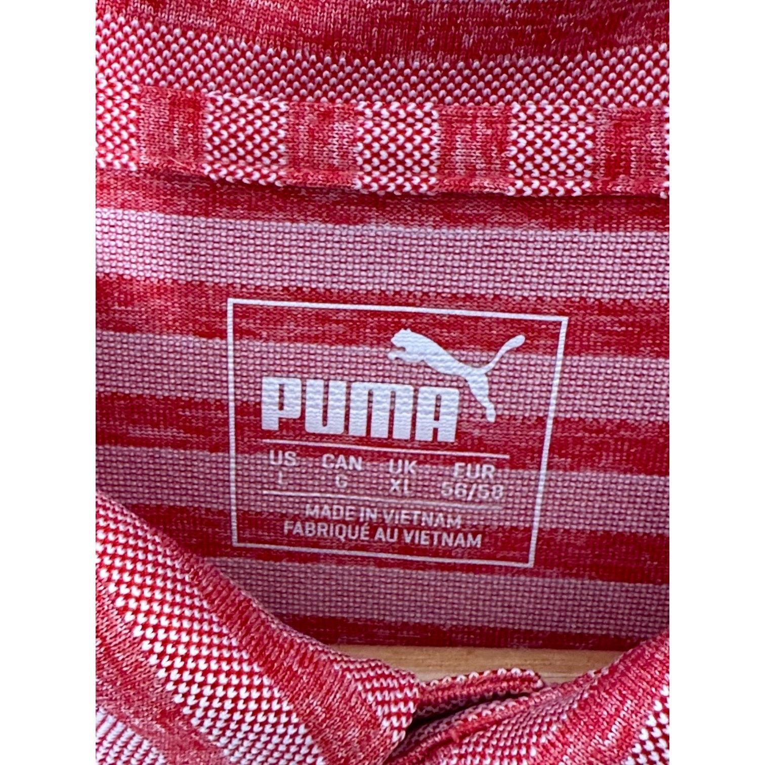 Puma PUMA Red Stripe Short Sleeve Polo Shirt Men's Size Large Size US L / EU 52-54 / 3 - 4 Thumbnail