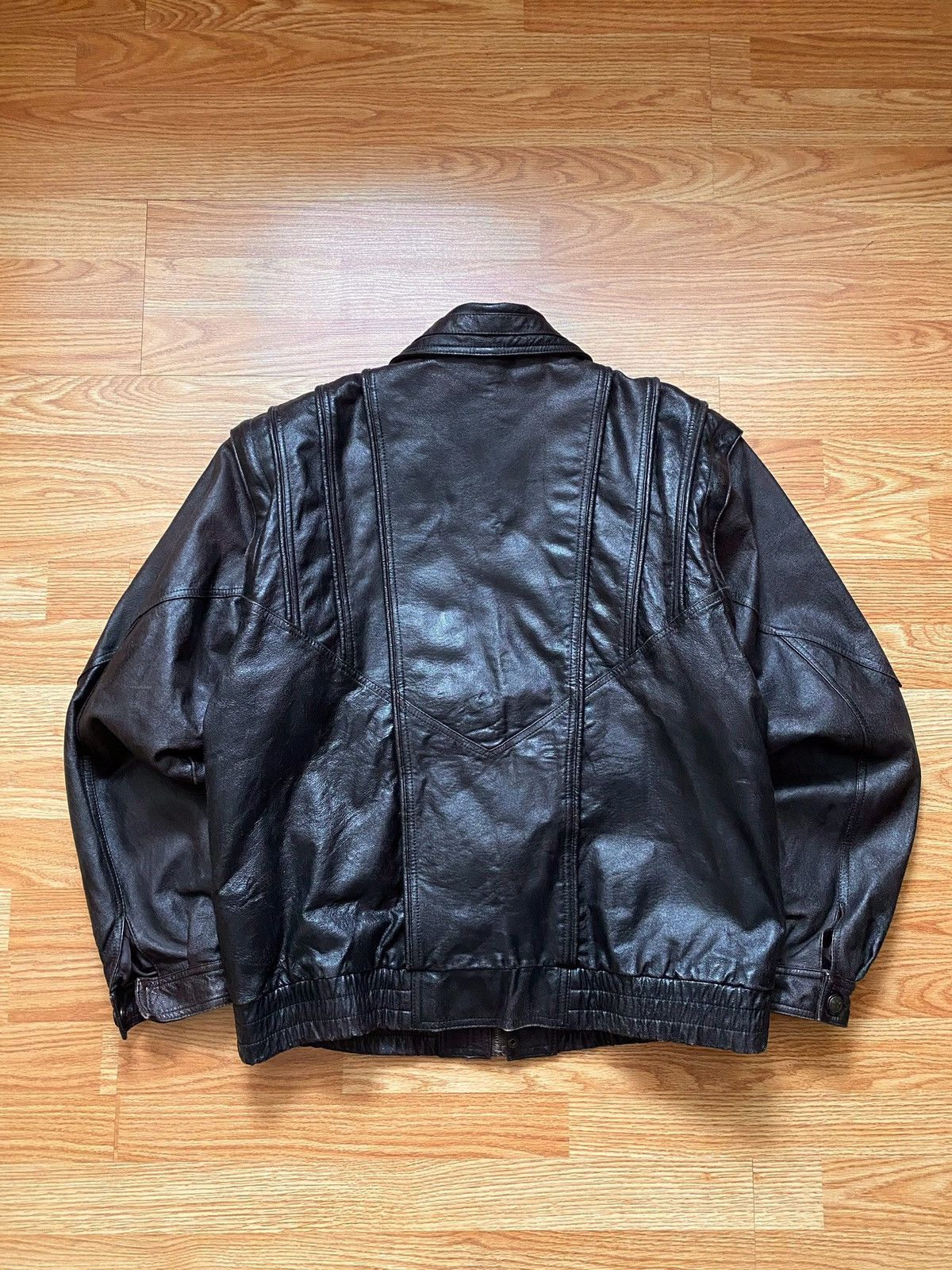Vintage Vintage Leather Bomber Transformer Vest Jacket YKK Zip 80s Size US M / EU 48-50 / 2 - 18 Thumbnail