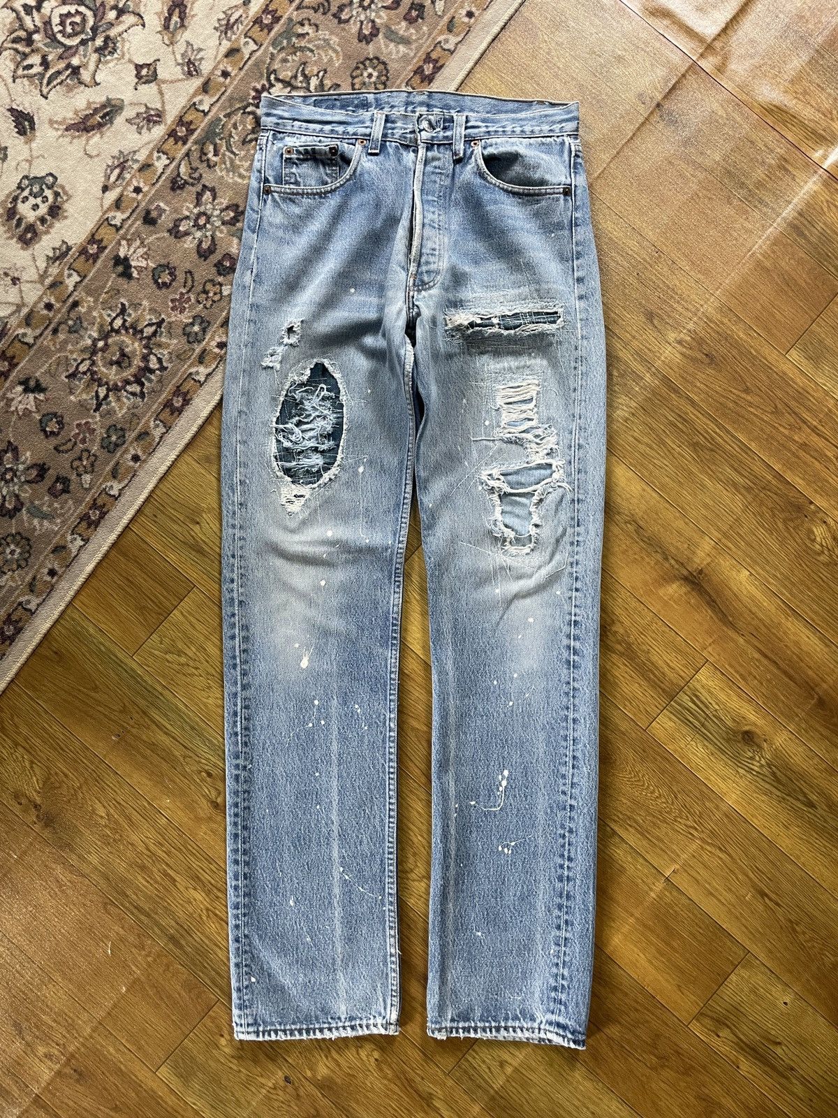 Levi's × Levi's Vintage Clothing × Vintage Crazy Vintage 501 Distressed Denim Size US 30 / EU 46 - 2 Thumbnail