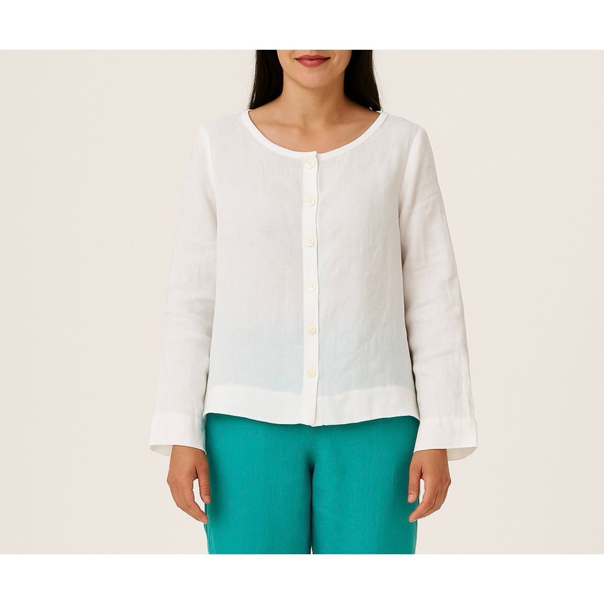 FLAX Flax NWOT linen button front shirt white relaxed fit size S Size S / US 4 / IT 40 - 1 Thumbnail
