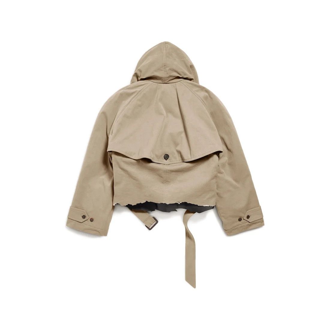 Balenciaga o1in1g0526 Flipped Hooded Trench Jacket in Dark Beige Size XL / US 12-14 / IT 48-50 - 6 Thumbnail
