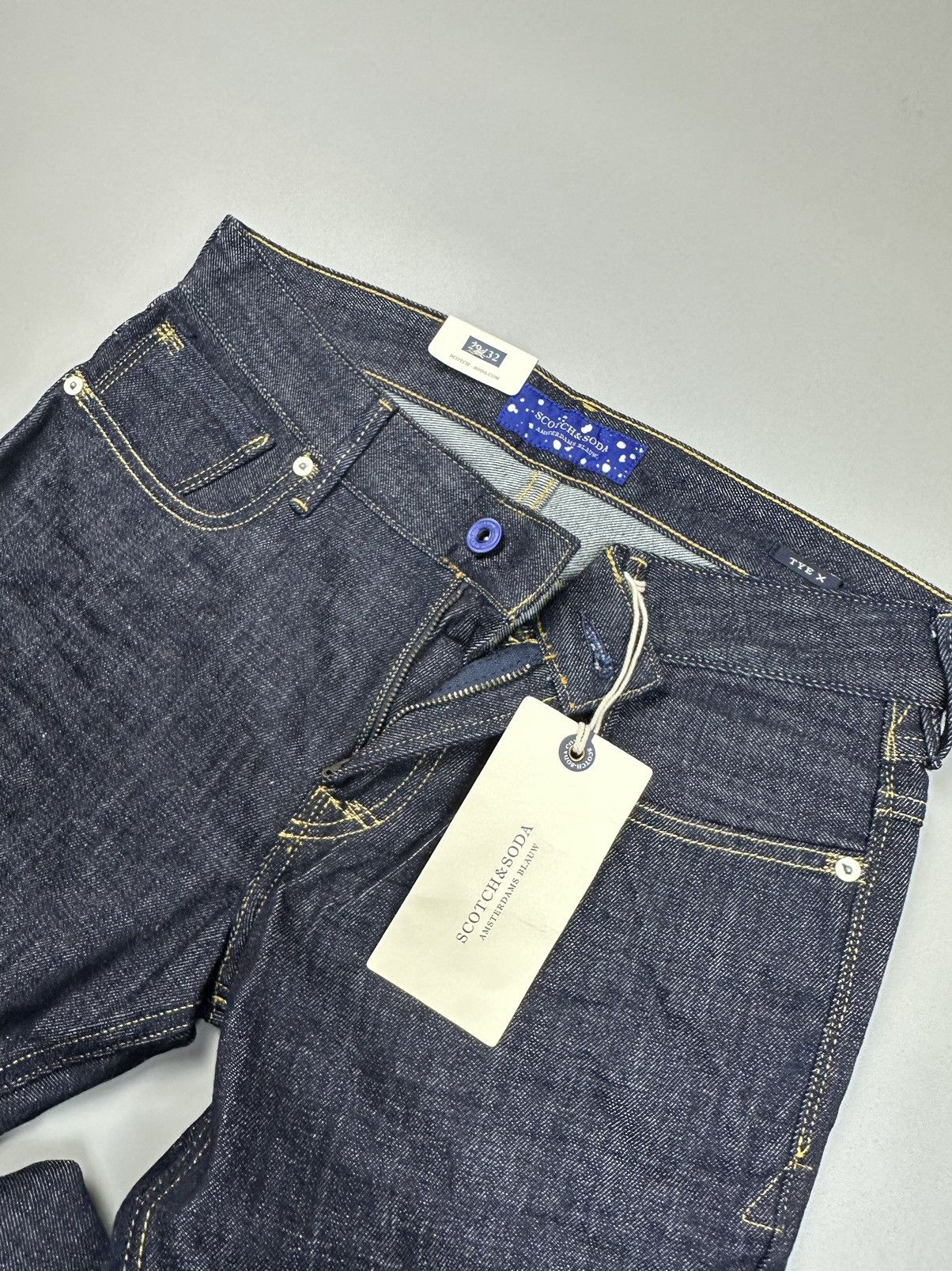 Scotch & Soda Scotch&Soda Solid Skinny Blue Jeans Ralston Size US 29 - 4 Thumbnail