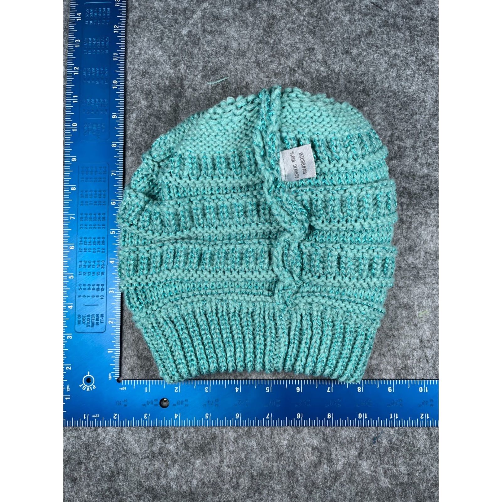 Vintage C.C Exclusive Beanie Women One Size Blue Knit Acrylic Sparkly Pony Tail Logo Hat Womens Size ONE SIZE - 7 Thumbnail