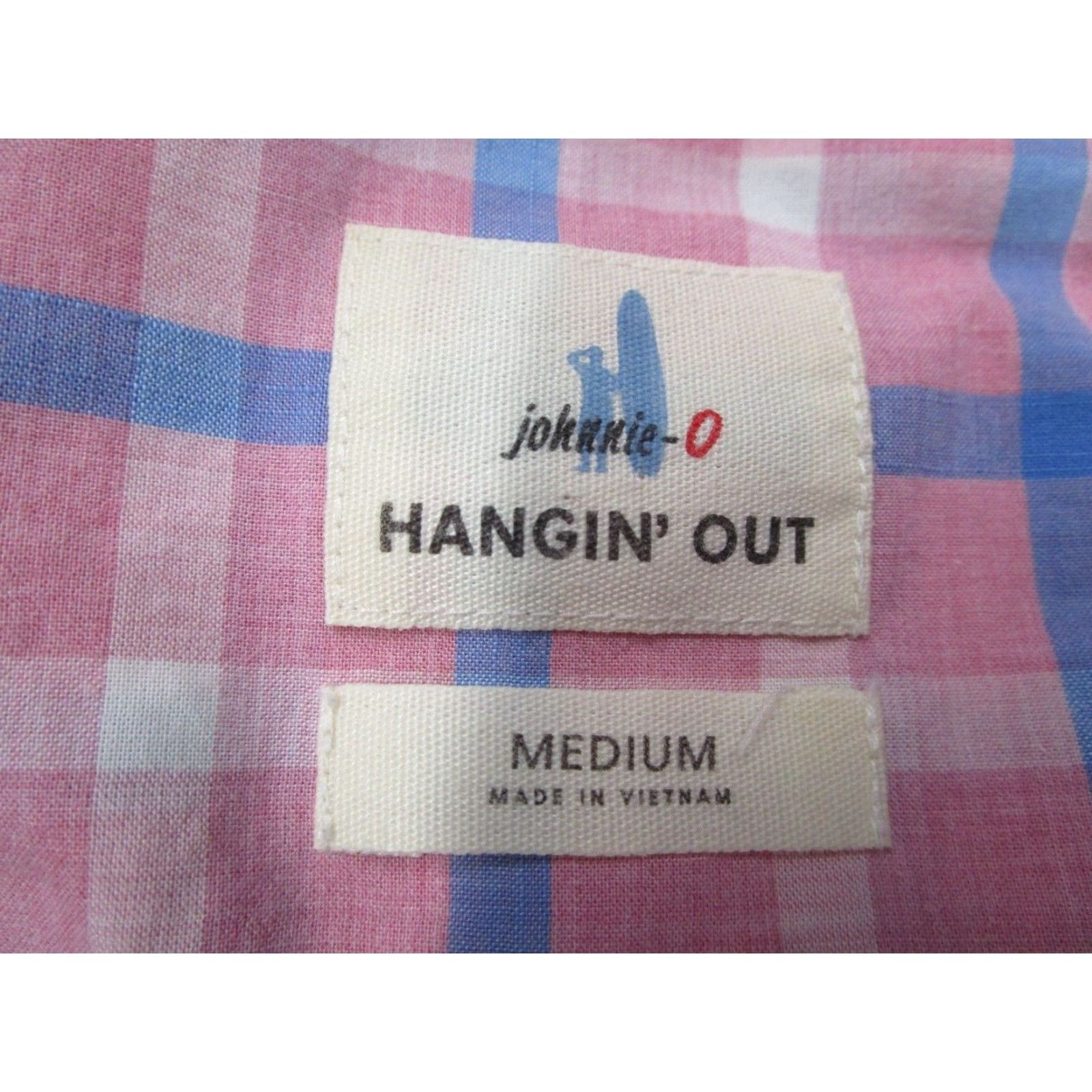 johnnie-O VINTAGE Johnnie O Shirt Mens Medium Pink Check Button-Up Casual Beach Logo 2010s Size US M / EU 48-50 / 2 - 3 Thumbnail