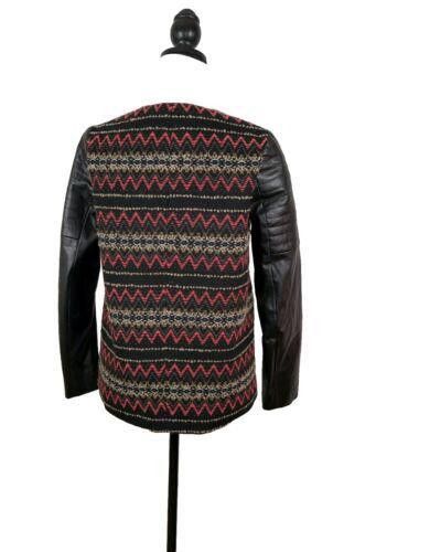Designer Ella Moss Jacket Size Small Chevron Pattern Faux Leather Size S / US 4 / IT 40 - 3 Thumbnail