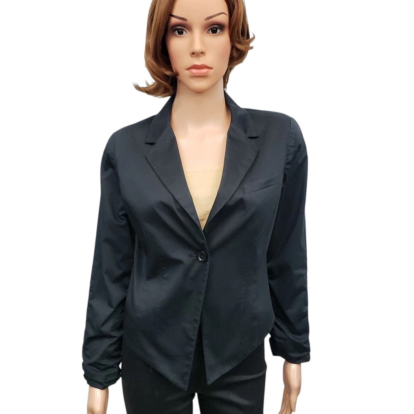 Michael Kors Michael Kors Blazer Jacket 4 Angled Hem Ruched Sleeve Cotton Size S / US 4 / IT 40 - 3 Thumbnail