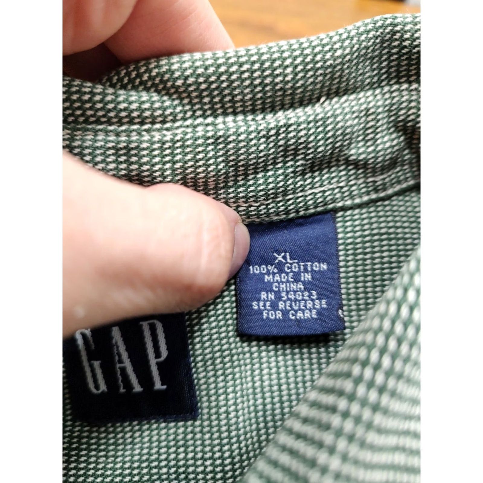 Gap VINTAGE GAP Shirt Mens Tag XL Green 90s Dad Button Up Thick Heavyweight 100% Cotton Size US XL / EU 56 / 4 - 5 Thumbnail