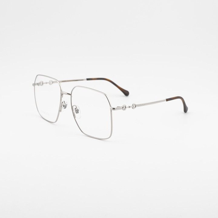 Gucci Gucci GG0952O 003 Eyeglasses Gold/Silver 57mm Square Frame Size ONE SIZE - 1 Thumbnail