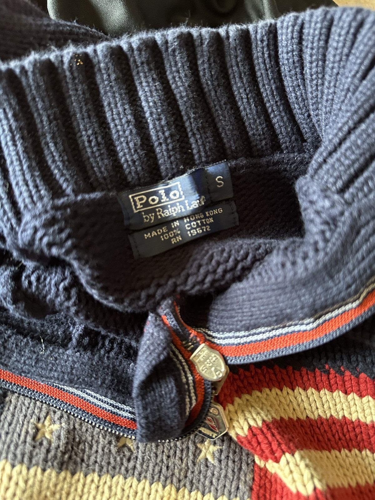 Polo Ralph Lauren 1990s Polo Ralph Lauren American Flag Knitted Sweater Size S / US 4 / IT 40 - 10 Thumbnail