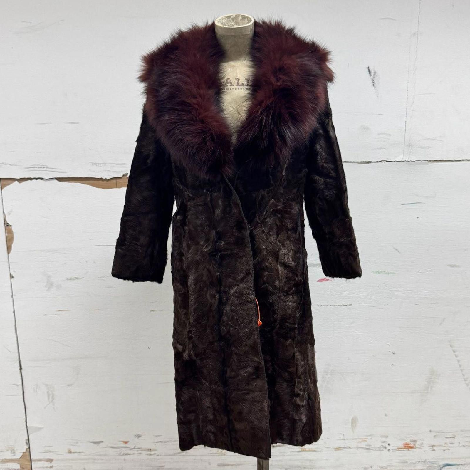 Other Vintage Patchwork Pony Hair Calfskin & Fox Fur Longline Coat Size S / US 4 / IT 40 - 1 Thumbnail